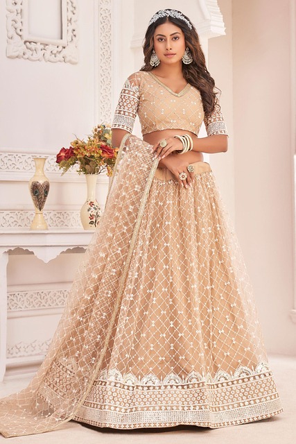 fashion, love, style, woman, party lehenga choli, net, embroidered